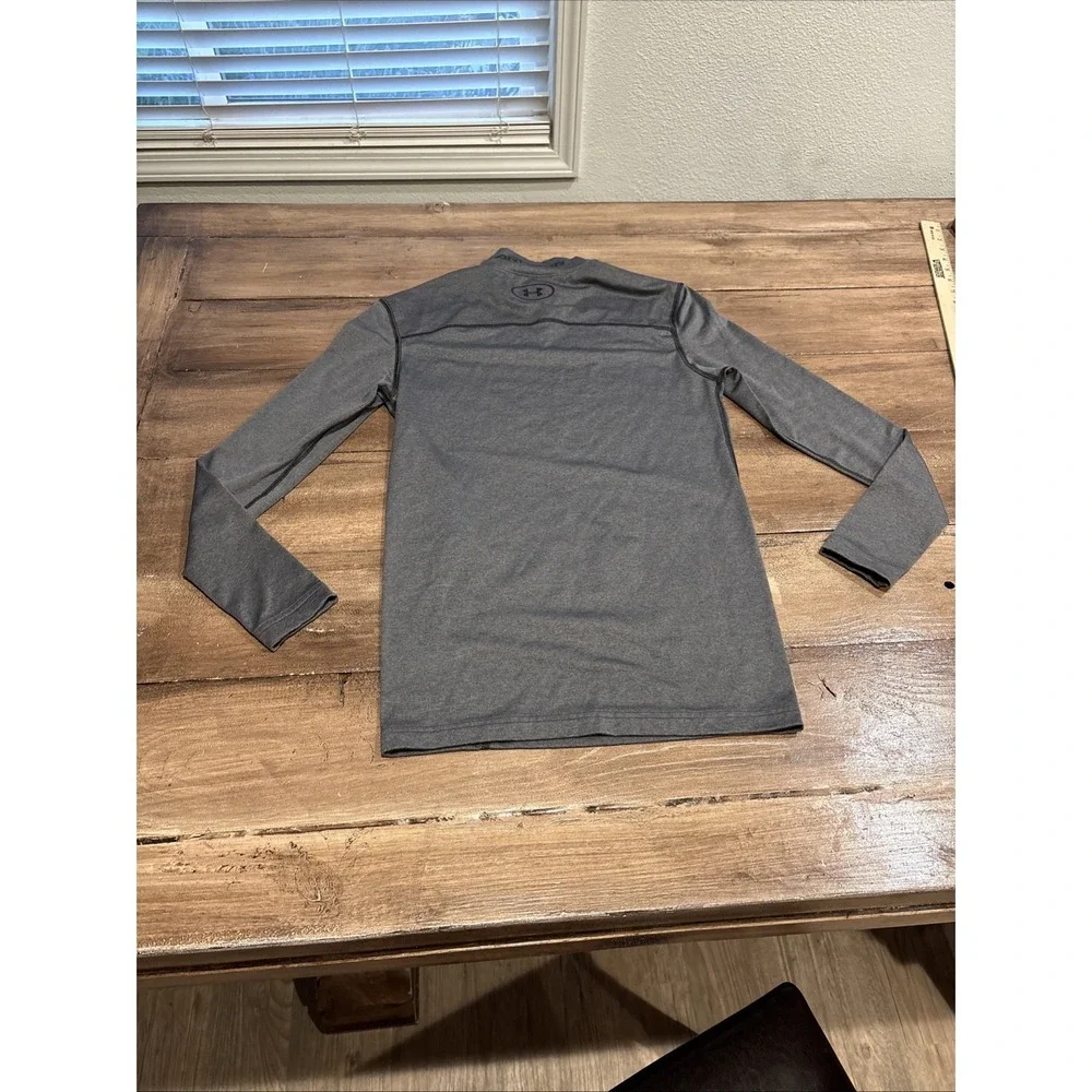 Under‎ Armour Shirt Mens MGray ColdGear Compression Mock Long Sleeve Top